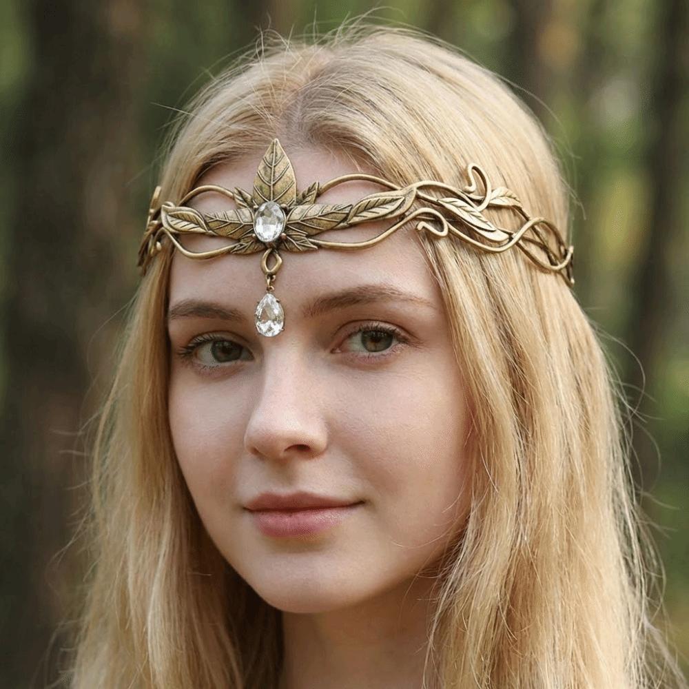 Elegant King Round Elves Crown Vintage Zinc Zinc Alloy Rhinestone Headdress Goddess Tiaras Special Occasions