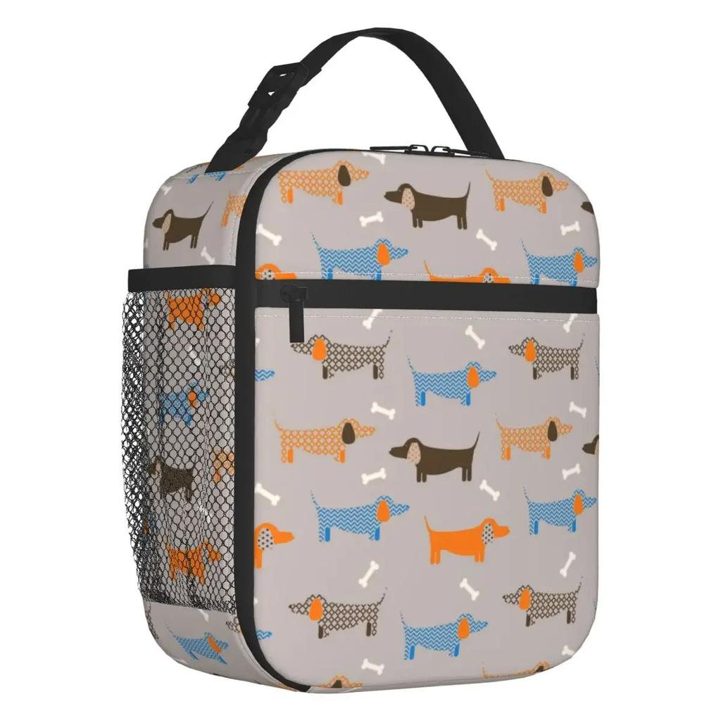 Custom Sausage Dog Lunch Bag Women Thermal Cooler Insulated Lunch Box for Student School