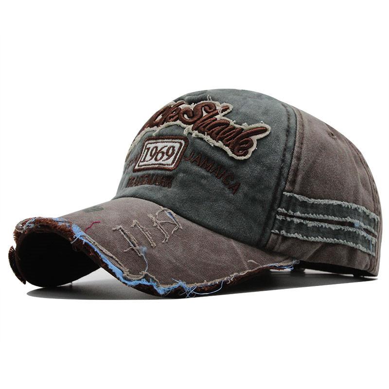 1969 Alphabet Denim Baseball Cap Washed Outdoor Sports Shade Baseball Cap Embroidery