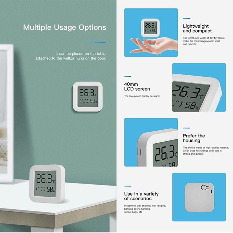 Tuya Mini Thermometer Hygrometer Temperature Humidity Sensor APP Remote Control for Smart Home Bluetooth-compatible Smart Life