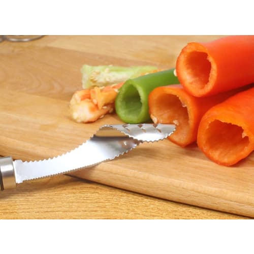 Jalapeno Pepper Corer - Core Decider To Peel or Slice Bell Banana or Chili Tops for Roasting Poppers In the Grill Smoker or Oven - Stainless Steel Kit