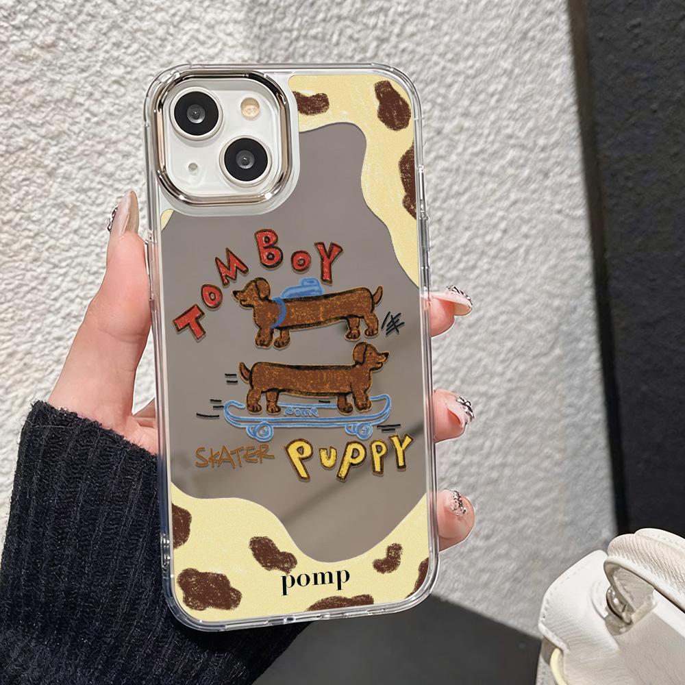 Fashion Cat Luxury Make Up Mirror Phone Case For IPhone 17e 16e Air Pro Max 17 16 13 11 15 14 12 Animal Funda Anti-drop Cover