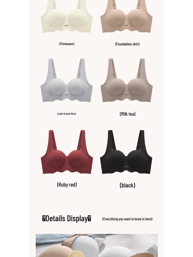 Seamless Women's Half-Cup Bra: Enhances Small Chests, Uplifts, Anti-Sag, and Offers Side Support for a Sexy, Round Look.