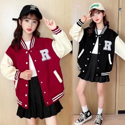 Teenager-Mädchen-Baseball-Jacken für 5-14 Jahre alte Teenager-Kleidung Kinder Sport Oberbekleidung Mantel Frühling Herbst Mode Jungen Jacke