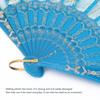 European Hand Lace   Flower Gilding Folding Fan Dancing Party Fan(lake blue)
