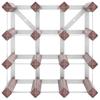 Vidaxl 12-Bottle Wine Rack, Brown, Solid Pine Wood