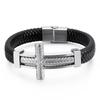 2025 Men's Fashion Cross Men's Creative Bracelet Knitted Leather Bracelet