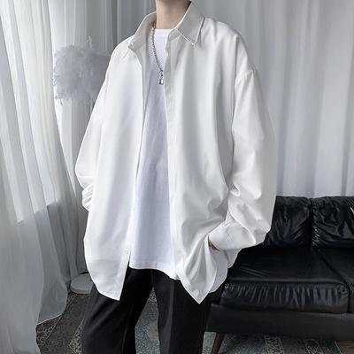 Männer Koreanische Mode Langarm Shirts Herren Harajuku Übergroßen Hemd Männlich Button Up Shirts Blusen