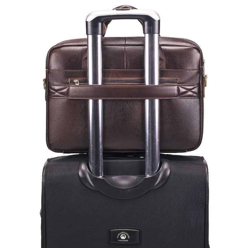 Layer Cowhide Men's Business Briefcase, Briefcase for Computers, Single Shoulder Crossbody Bag, Genuine Leather Handbag
