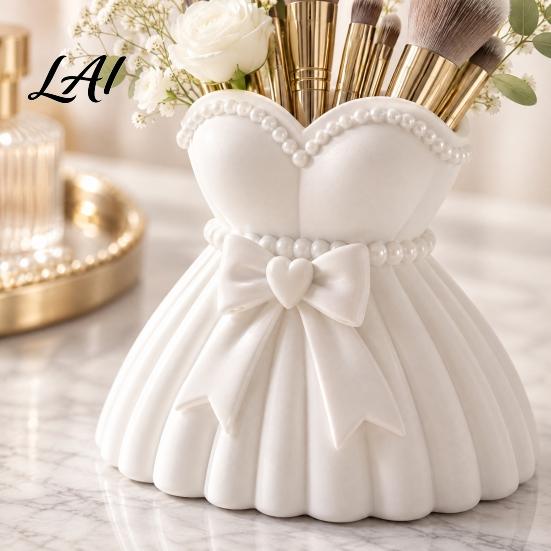 Desktop Stationery Holder Wedding Dress Vase 3D Printed PLA Makeup Brush Storage Dressing Table Accessory Box Decorative Cosmetic Container