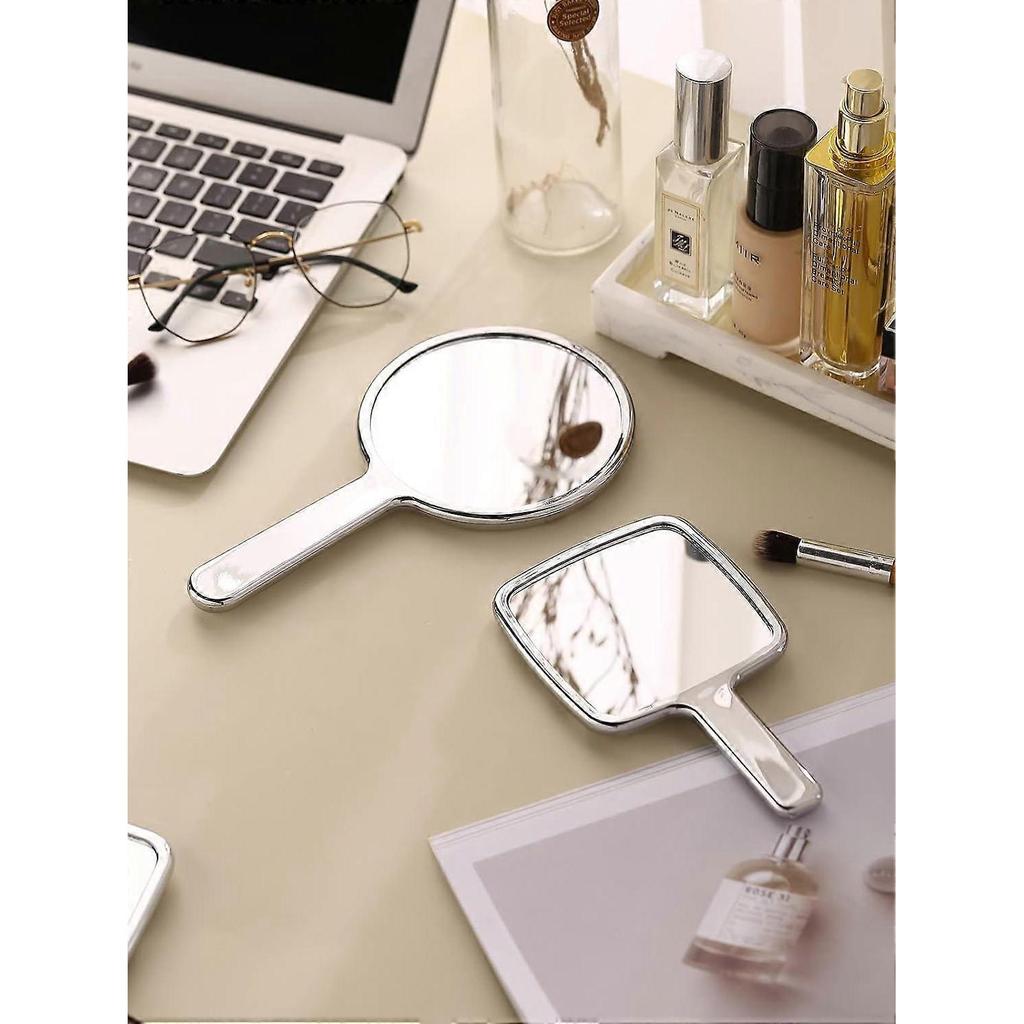 Wellenförmiger Handspiegel mit Griff für Make-up, Quadratisch