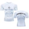Camiseta de Compresión Gráfica Cruz de Jesús Cristo para Hombre, Ropa Interior Deportiva para Gimnasio, Rash Guard, Camiseta Deportiva de Secado Rápido