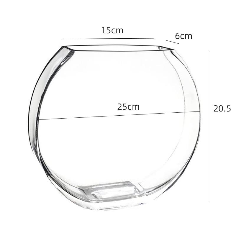 Handcrafted Minimalist Transparent Glass Vase for Elegant Flower Arrangements