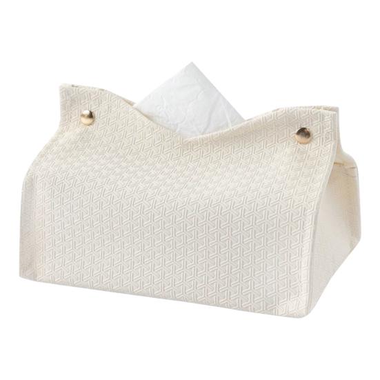 Tissue Box PU Leather Tissue Holder Smooth Dispensing Decorative Paper Towel Case Simple Style Organizer for Home Office Desktop