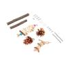 Parrot Chew Toys Multipuropse Logs Pine Cones Cuttlefish Bones Corn Leaves Bird Chewing Tearing Toy