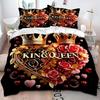 Valentine'S Day Love Roses Pattern Printed Duvet Cover Simple Luxury Style Bedding Set Soft Comfortable Quilt Cover Pillowcase