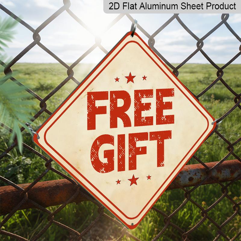 

2D Flat FREE GIFT Aluminum Sign 7.87×7.87 , Wall Plaque for Home Bar Garage Store Lawn Indoor & Outdoor Decor 20*20cm/7.87x7.87Inch