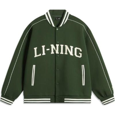 Li Ning Sports Lifestyle Series High Street American Vintage Ērts Daudzpusīgs Krāsu Bloka Kapucis Unisex kapucis Jūraszāļu Zaļš AWDUF67-1