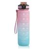 1 Liter Motivations-Wasserflasche mit Strohhalm-Mundstück Mit Zeitmarkierung Auslaufsichere Sport-Wasserflasche Für Fitnessstudio Camping Tour