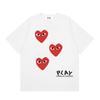 Unisex Crew Neck Short Sleeve Loose Fit Japanese Fresh T-Shirt Heart Geometric Print 100% Cotton Top