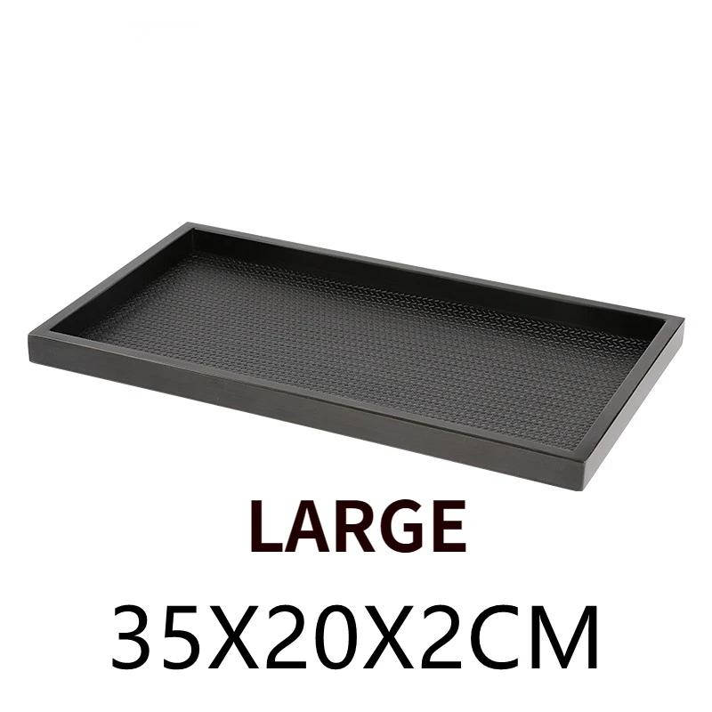 Rectangular Solid Wood Pallet Black Beige Leather Tray Home Soft Decoration Aroma Storage Tray Living Room Entryway Organizer