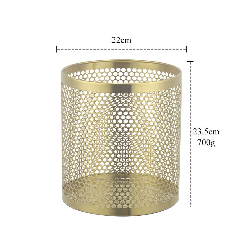 

Золотая металлическая корзина для бумаг добавит элегантности помещению, легко чистить металлическую золотую мусорную корзину