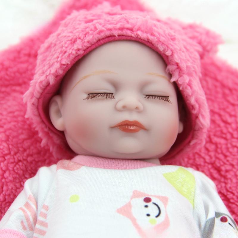 11 inch Rebirth Doll Simulated baby toys 27cm Cute Bathing Doll Pink and blue dress up doll Children's birthday gift Whole body adhesive Vinyl doll