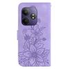 For Realme GT Neo6 SE 5G/GT 6 5G/6T 5G/Neo6 5G Leather Case Lily Flower Imprint Phone Cover with Stand