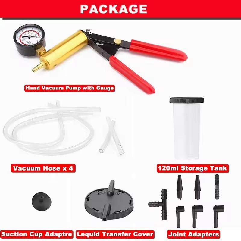 Hand Held Vacuum Pump Tester Brake Bleeder Kit Brake Clutch Fluid Bleeding Tool Set with Adapters for Motorcycle Automotive tool