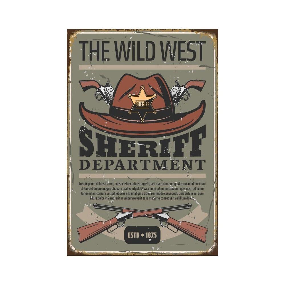 Wild West Cowboy Retro Metal Wall Art Sign Home Decor 20x30cm Vintage