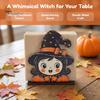 Cartoon Style Ornament Halloween Wooden Napkin Holder, Ghost Mummy Pumpkin Gothic Cute Table Decor Rustic Tabletop Tissue Dispenser for Farmhouse