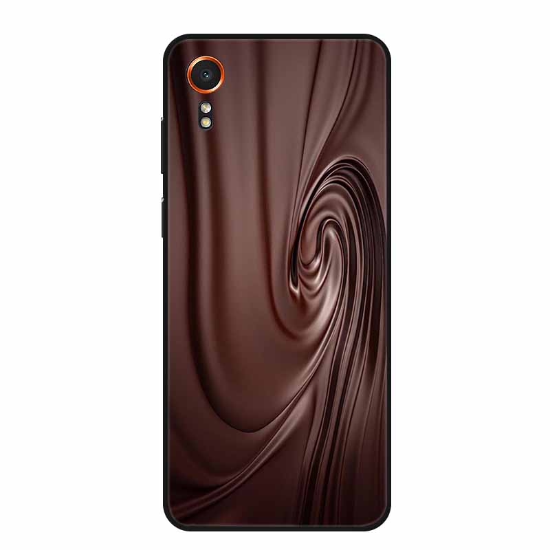 For Samsung Galaxy Xcover 7 Case Fashion Flowers Black Silicone Soft Back Cover For Samsung Galaxy Xcover7 Phone Case Coque Capa