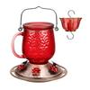 Hummingbird Feeder 16 Oz Hanging Bird Feeder with Ant Moat 6 Bee-Proof Feeding Ports 360-Degree Perch Outdoor Hummingbird Feeder for Garden Backyard