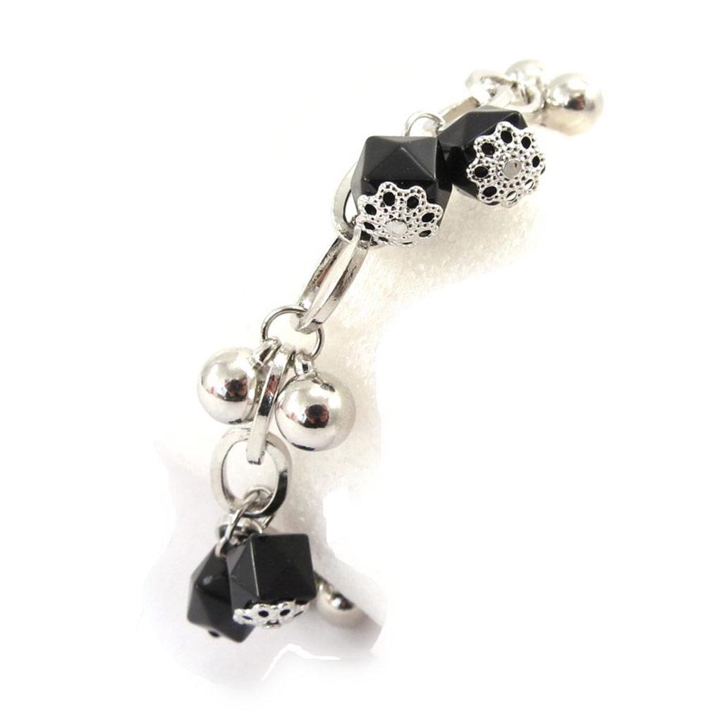 Les Trésors De Lily [J7751] - Designer Bracelet 'Scarlett' Black Silver
