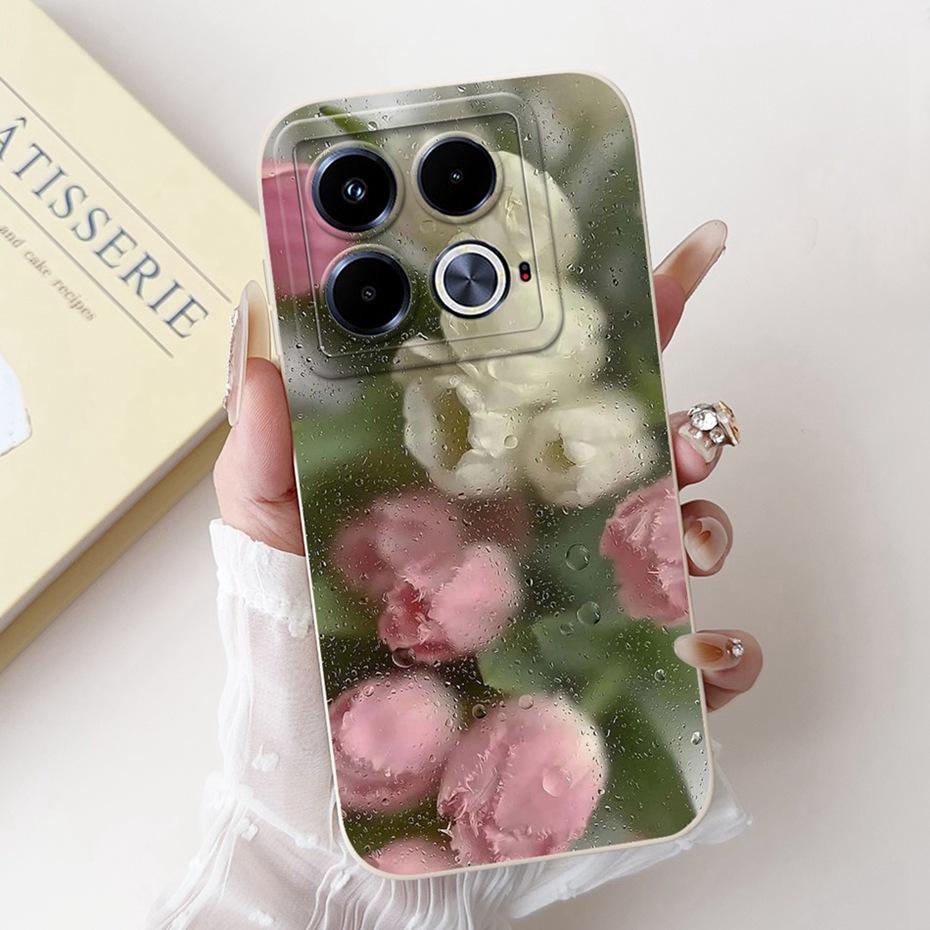 Beautiful Floral Phone Case For Infinix Note 40 4G / Note40 Pro / Note 40 Pro+ (40 Pro Plus) Soft Silicone Cover Bumpers