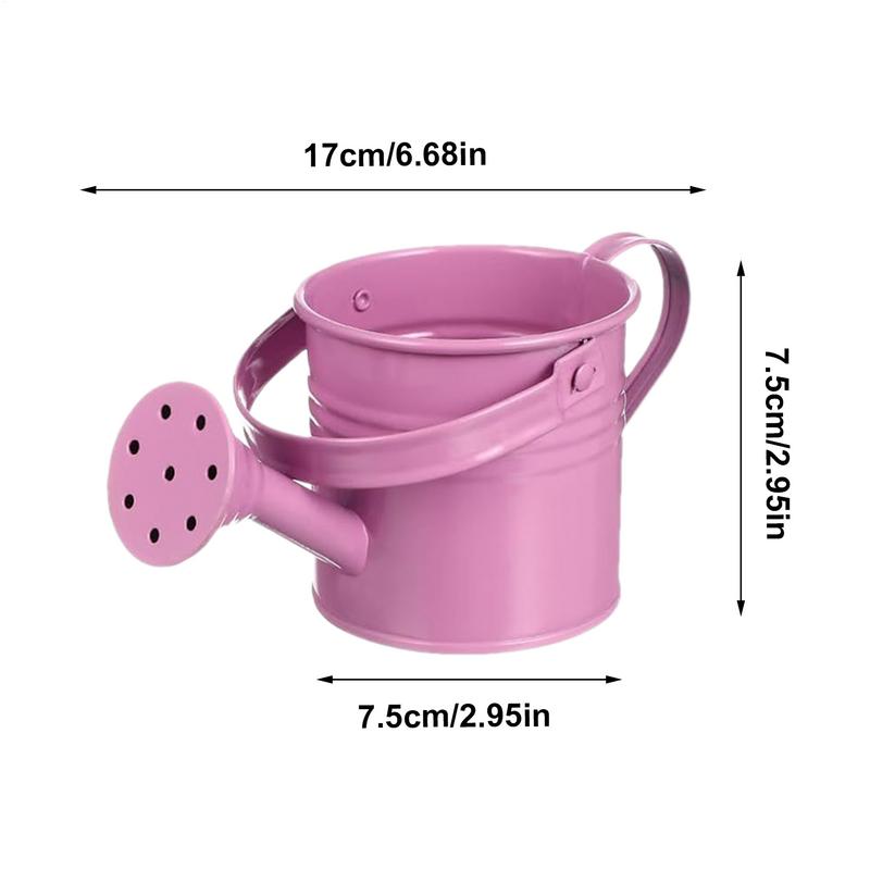 Galvanized Iron Watering Can Scene Ornament Plants Flower Kettle Container With Handle For Backyard Patio Lawn Family Friends