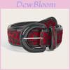 Vintage Leopard Print Pu Belt With Snap Button Buckle For Women Fashion Accessory