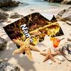 Custom Name Personalized Demon Slayer Print Beach Towel, for Trip Camping Beach Party Home Decor, Birthday Gift for Family & Friends