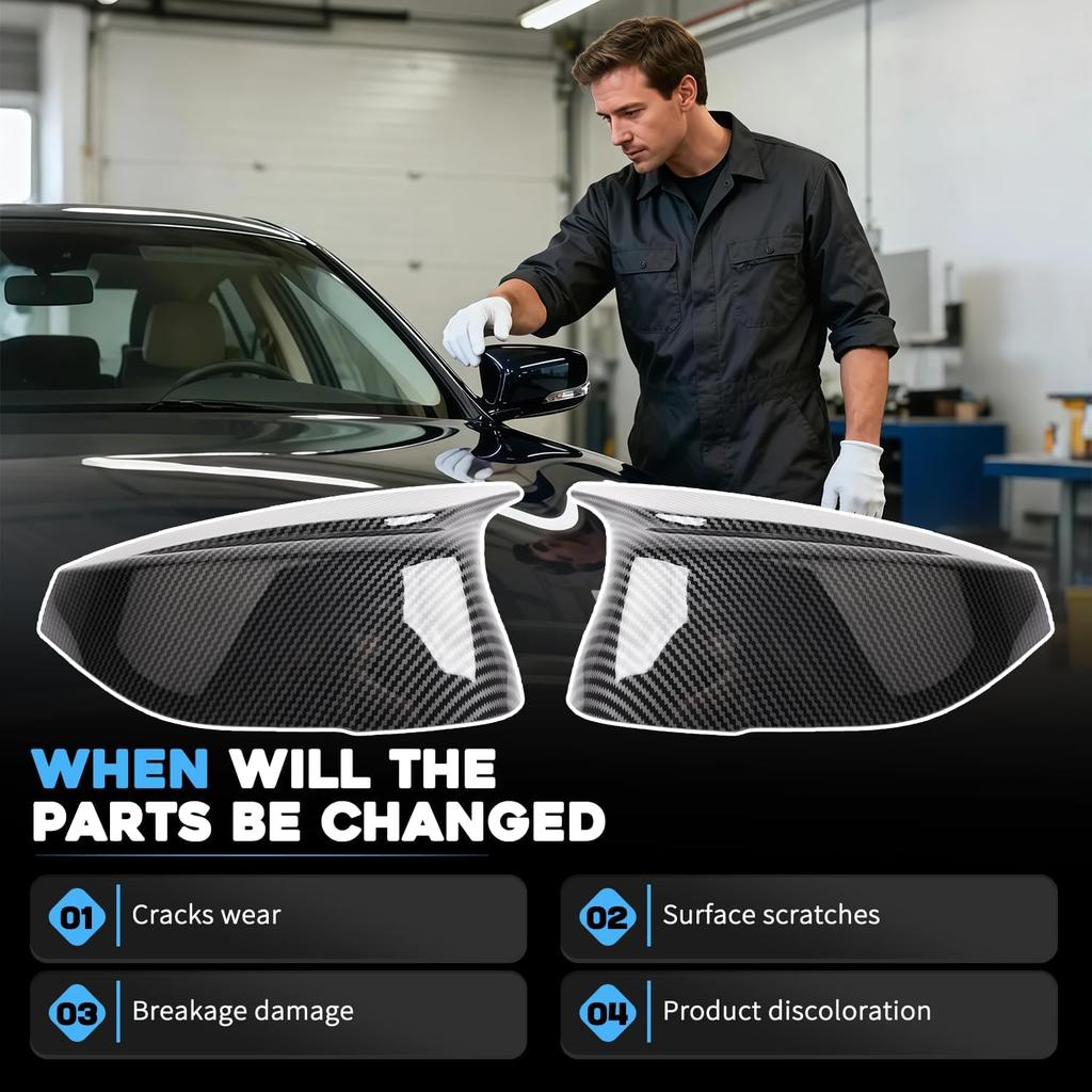 1 Pair Side Mirror Cap Covers Pasennger & Driver Fit For Infiniti Q50 Q60 Q70 Q70L QX30 Accessories Left and Right Door Mirror Covers Replacements