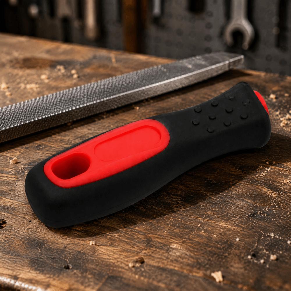 Plastic Steel Rasp Handle Black+Red Double Color File Handle Ergonomic File Handle  Metal Working
