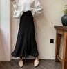 Qooth Women Warm Pleated A-line Skirt Elegant All Match Umbrella Skirt For Autumn Winter QT2272