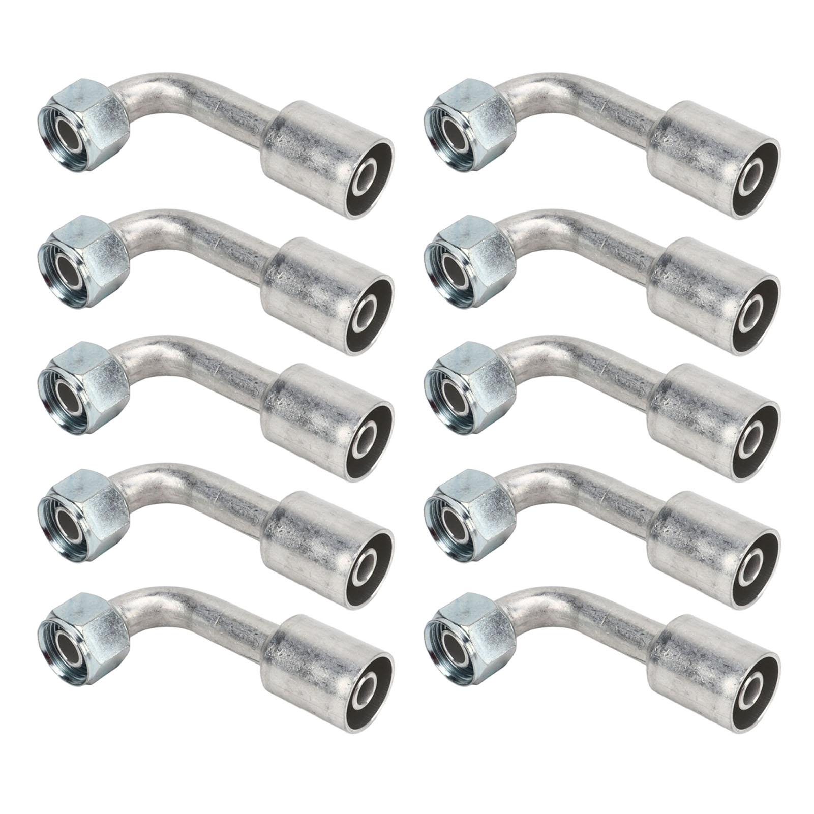 

10PCs Car Air Conditioner Angled 90 degrees Connector Aluminum Joint Universal Fit for Cars