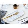 CHOOLD Chic Ceramic Marble Style Oval Dessert Plate Cake Plate Jewelry Dish Ring Dish Cosmetics Organizer Fruit Dish Home Decor Wedding Gift