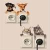 1 Piece with 4 Patterns Funny Cute Cat Dog Switch Stickers Wall Stickers Home Decoration Bedroom Par