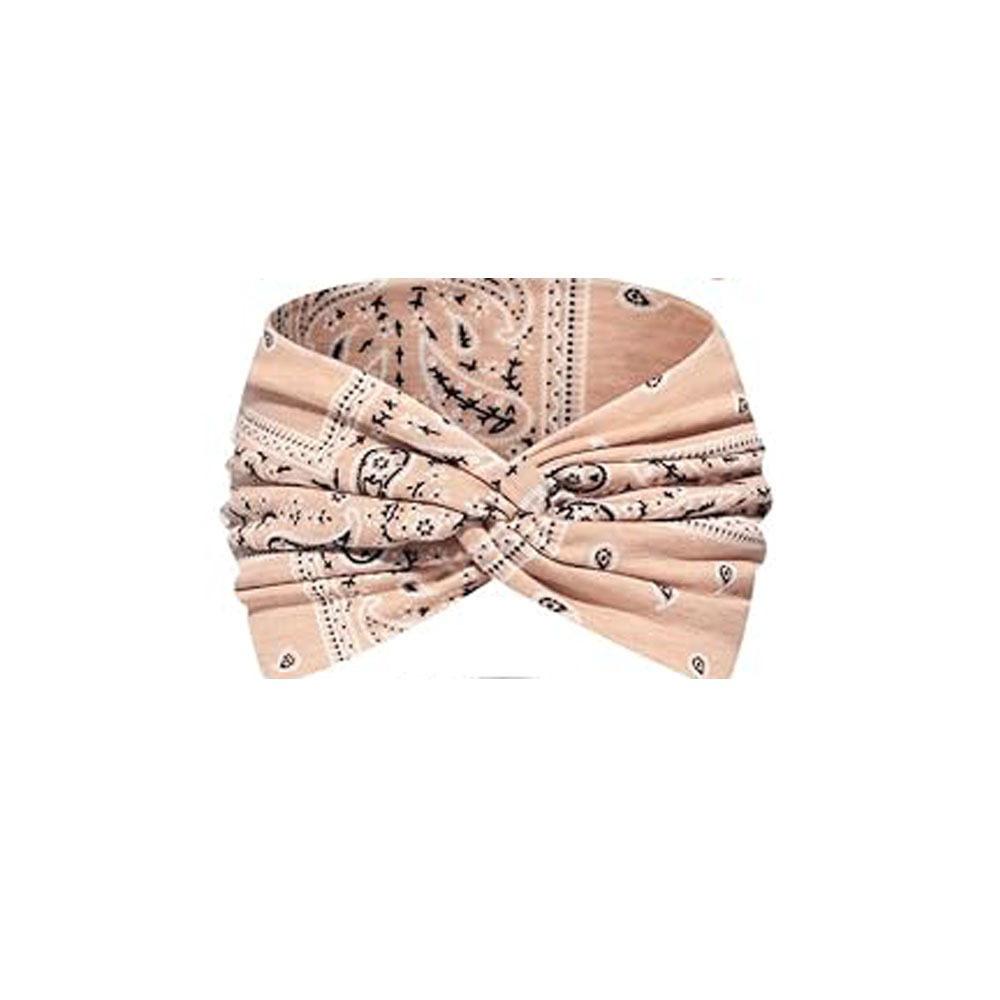 Bohemian Cashew Print Wide Crossed Headband: Casual Vacation Hair Accessory for Makeup and Face Washing