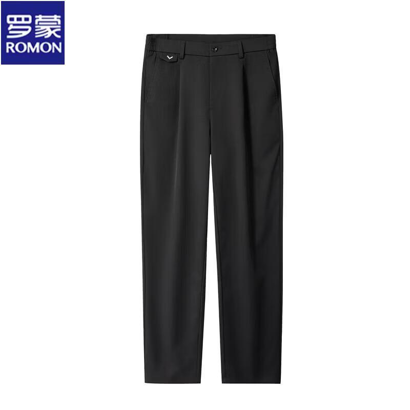 

ROMON Men s Straight-Leg Business Casual Trousers 33