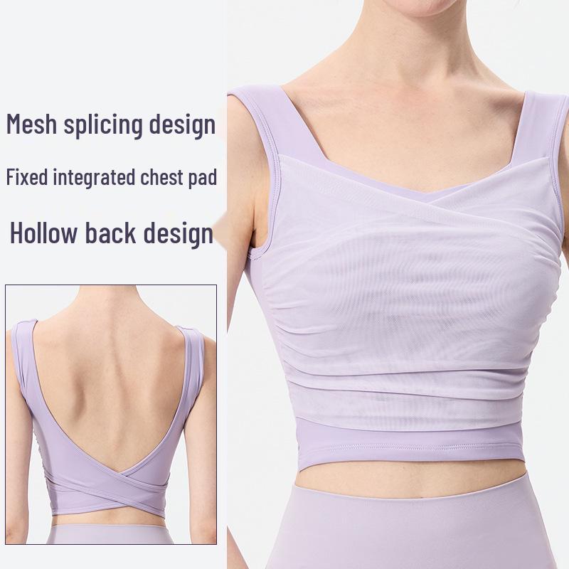 Damen High-Impact Mesh Sport-Tanktop mit integrierten Cups - Frühling/Sommer Yoga- & Lauf-Top