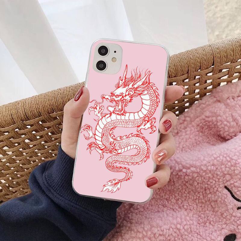 Fashion Dragon Animal Pattern Phone Case for iphone 13 8 7 6S Plus X 5S SE 2020 XR 11 12 mini pro XS MAX