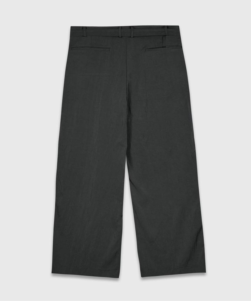 BILLIANT Belted Wide Slacks_Charcoal