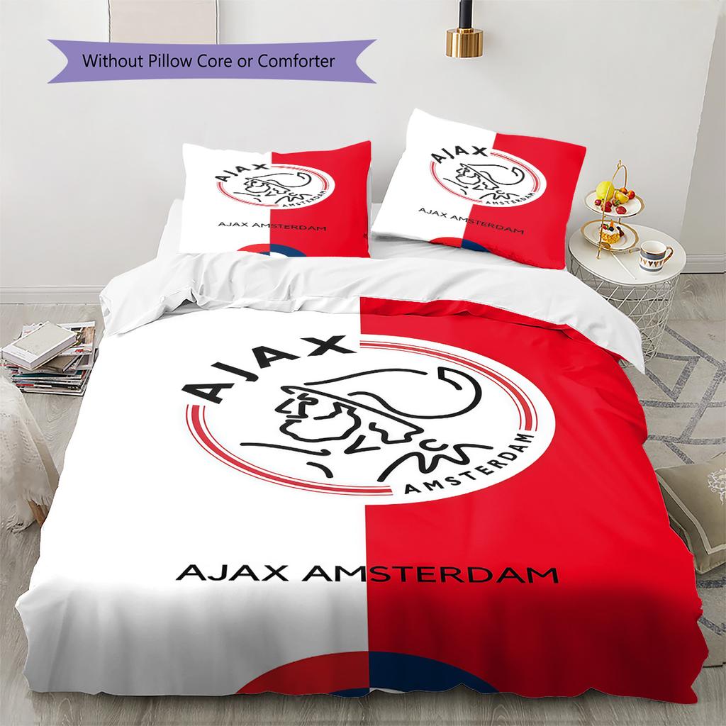 AFC Ajax Amsterdam Bedding Quilt Set Quilt Cover Pillowcase Home Decoration Birthday Gift (1 * Duvet Cover + 2 * Pillowcase, Without Core)